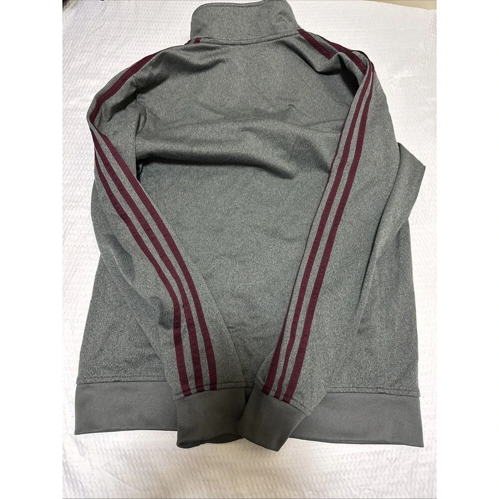 Adidas Essentials 3 Stripes Full Zip Track Jacket Mens S Gray Sweatshirt Soccer
